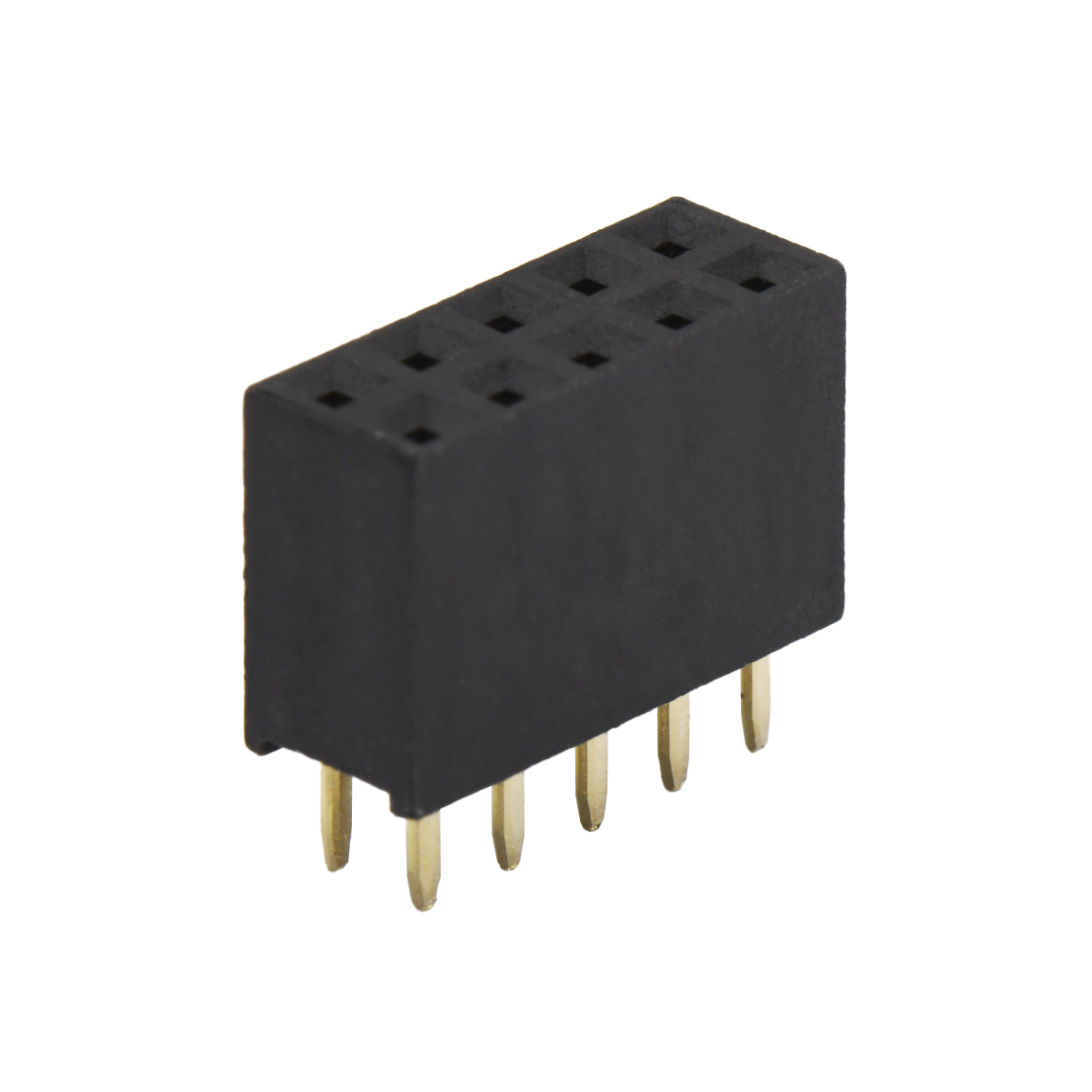 Pitch 2.54mm 180° 双排 DIP Y型排母 H8.5W5.0 PC:3.1 2X05Pin 黑色 镀全金G/F